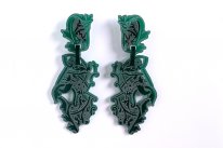 Earrings "Sier Acrylic Green"