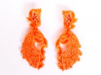 Earrings "Sier Acrylic Orange"