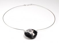 Necklace "Small soft stone-black""