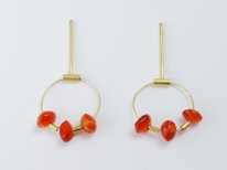 Earrings "Cercle mini cornalina"